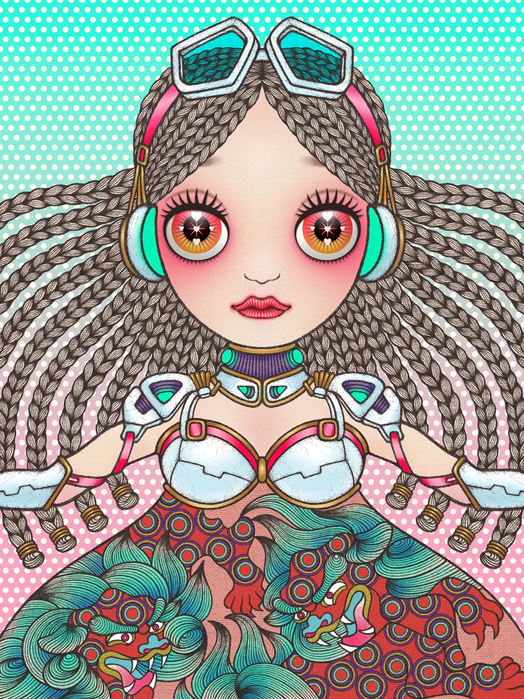 NFT art : Cosmic uripoko GIRL ChineseLion002