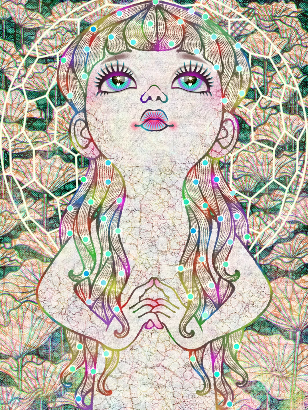 NFT art : Cosmic uripoko GIRL Praying001