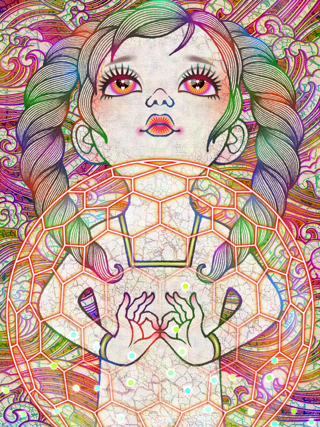 NFT art : Cosmic uripoko GIRL Praying002