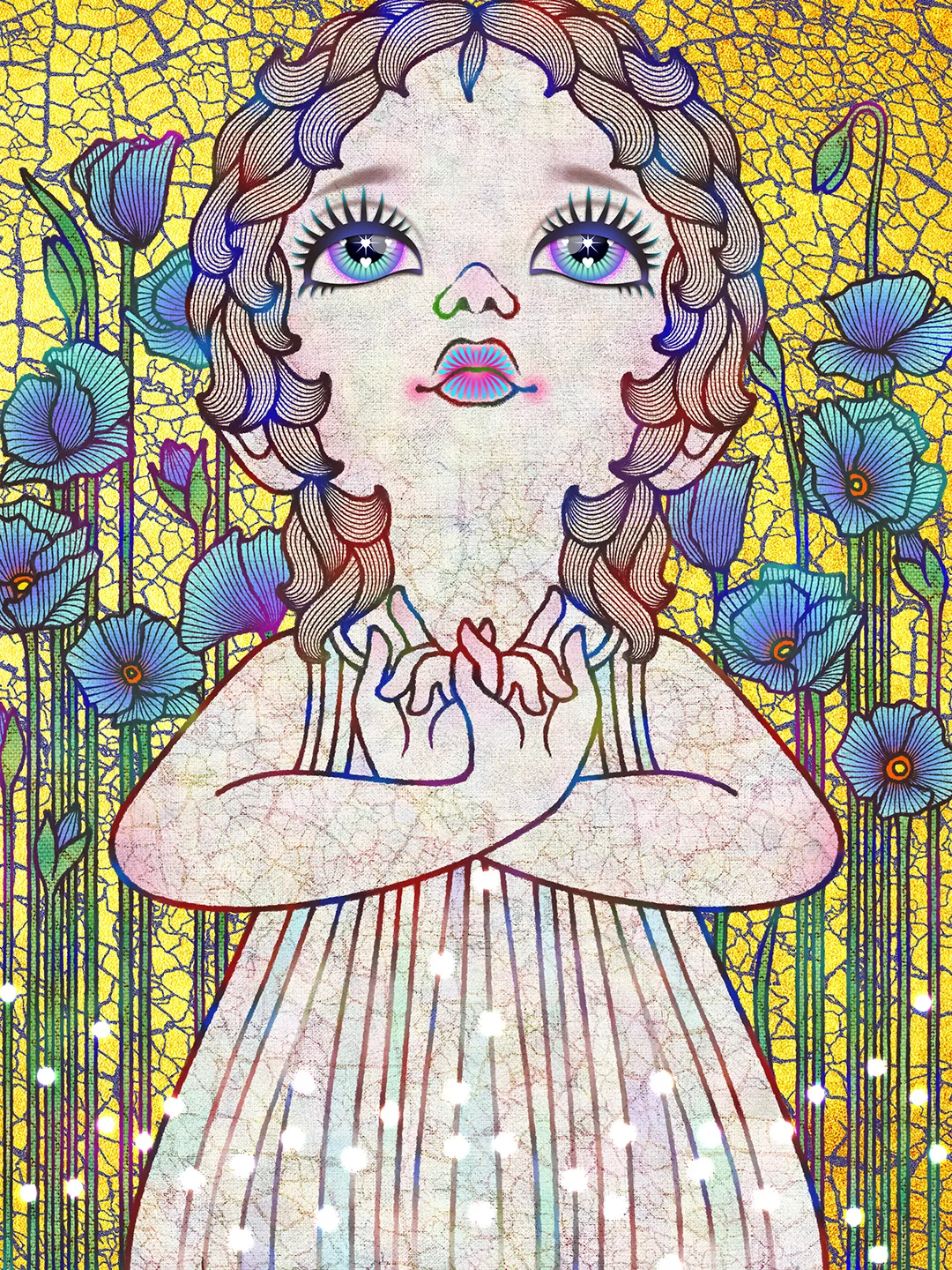 NFT art : Cosmic uripoko GIRL Praying004