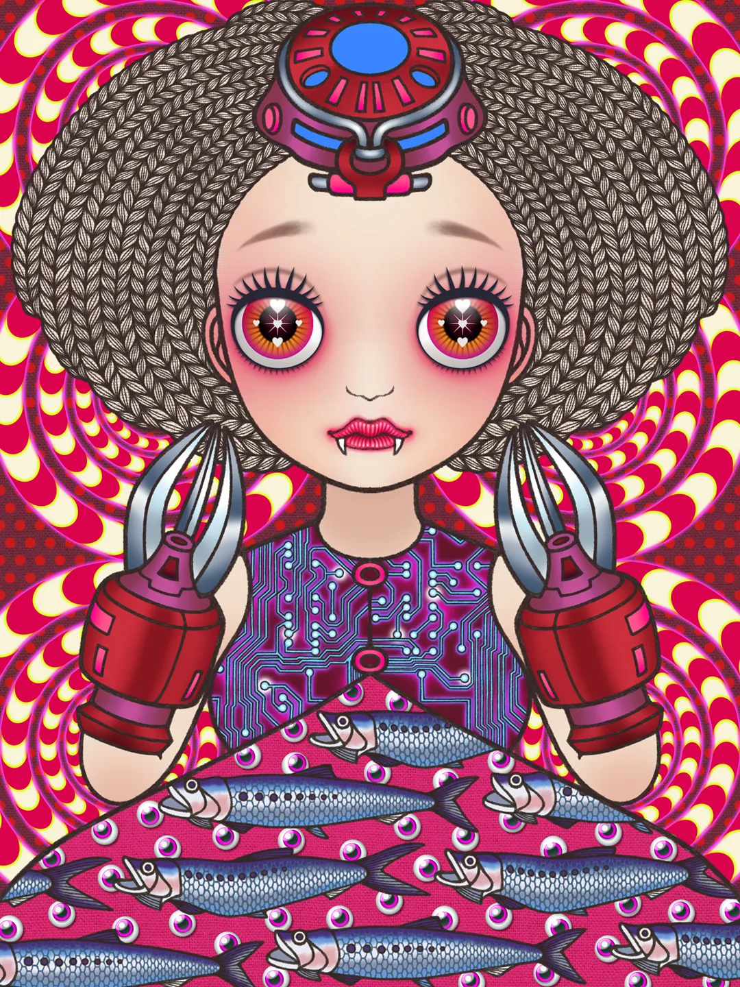 NFT art : Cosmic uripoko GIRL Sardines002